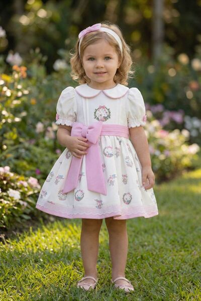 HAUSEkids 6-24 Months Madam London Baby Girl Dress-Ecru