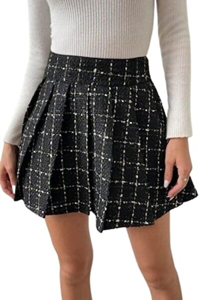 NO BRAND Fustă scurtă, VOGUET, din țesătură neagră