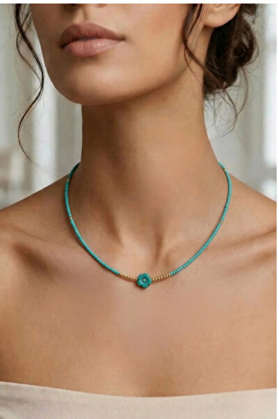 PETEK AKSESUAR Beaded Flower Murano Necklace