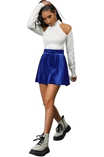 OEM Short Velvet Skirt, Royal Blue, 42 EU