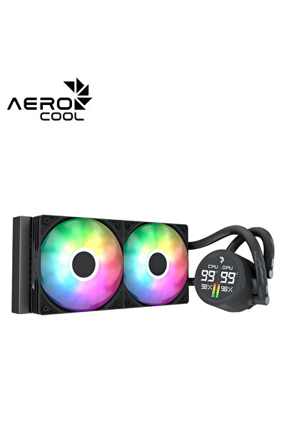 AEROCOOL Abyss L240R Digi Liquid CPU Cooler 240mm ARGB Display Dual Fan High ...