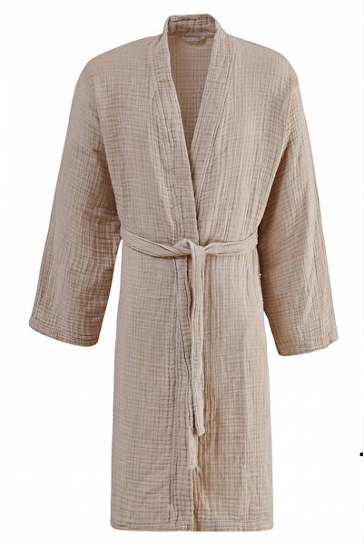 nelcollection Muslin Bathrobe 4 Layered Dressing Gown Kimono Unisex 100% Cotton