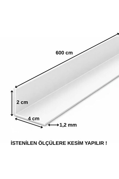 Marka Alüminyum Köşe Profili Alüminyum Köşebent L Profil BEYAZ 2 CM X 4 CM X ...