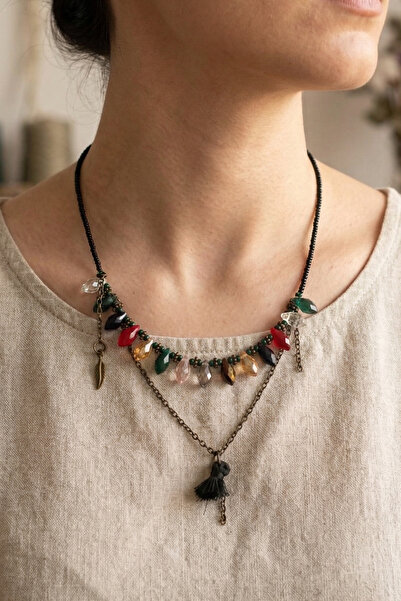 PETEK AKSESUAR Ethnic Bohemia Antique Tasseled Necklace