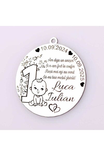 Simoshop Personalized Silver Coin for First Haircut 22mm