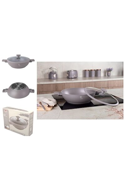 ANGMAD Wok with Lid , Non-Stick Titan, 30x8.8 cm, 4.8 L