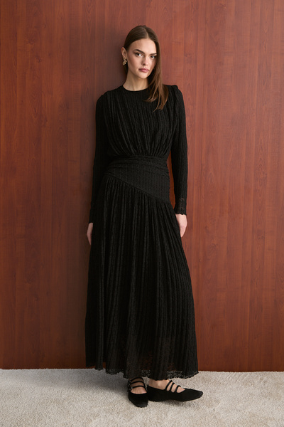 Melike Tatar Corsage Detailed Lace Dress 32-2758