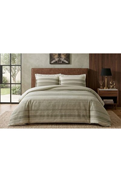 Taç New Season Cotton Satin Double Bedding Set Moonlit Stone