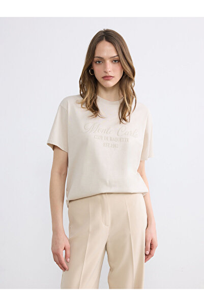 LC Waikiki YK PLUS Monte Carlo Κεντημένο Γυναικείο Μπλουζάκι