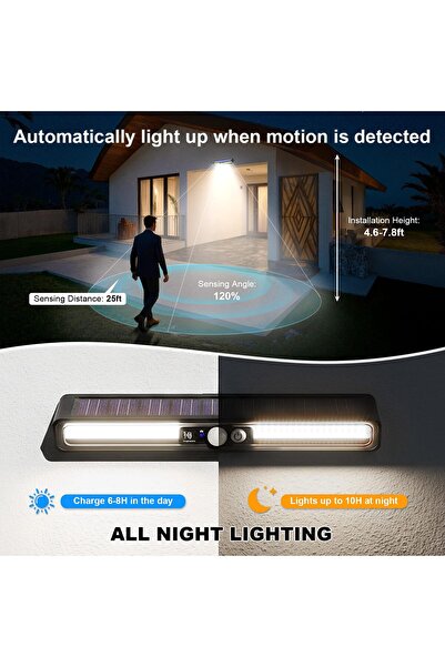 Sumkyle 2PCS Solar Outdoor Lights with Motion Sensor,36 LED Waterproof Solar ...