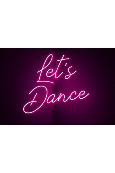 Slasa لافتة نيون دانس لايتنينج 60x35 سم LED وردي مع قاعدة أكريليك 6 مم