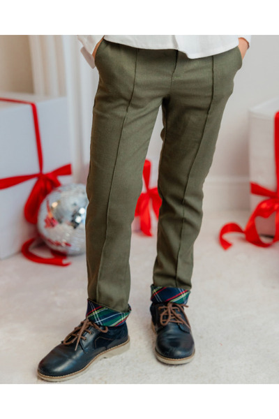 fustite cu luminite Πράσινα Παντελόνια Ghiocel με Ρεβέρ, για Αγόρια, Σχολικά ...