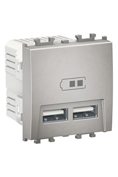 Schneider Electric Priză de încărcare USB dublă, Argintiu