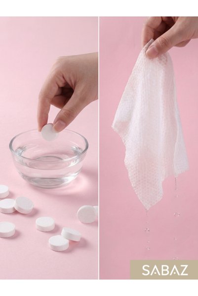 SABAZ 15 Pcs Bagged Disposable Compressed Wet Wipes Face Towel Travel Towel Moist Napkin