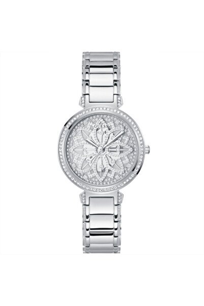 Guess Ceas Lily, inox argintiu, cristale albe, carcasa 36mm, GW0528L1