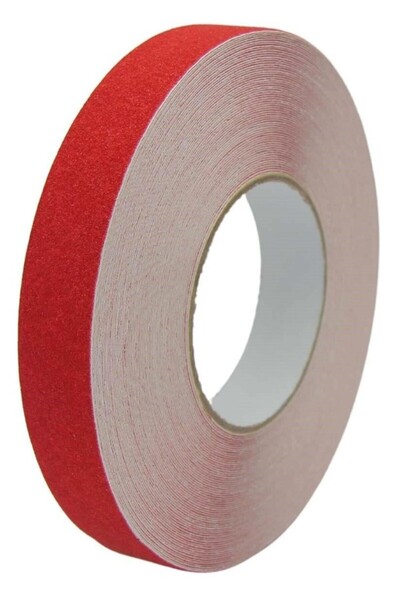 Kırmızı Merdiven Ve Zemin Kaydırmaz Kaymaz Bant 25Mm X 25Mt