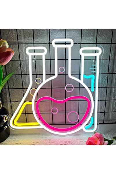 Slasa Chemistry Lab Neon Sign 35x33 cm Multicolor LED with 6mm Acrylic Base D...
