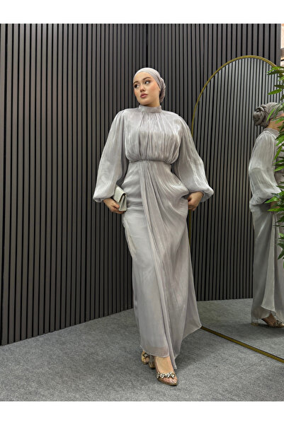 ENSA TESETTUR Βραδινό φόρεμα Meri σε γκρι χρώμα