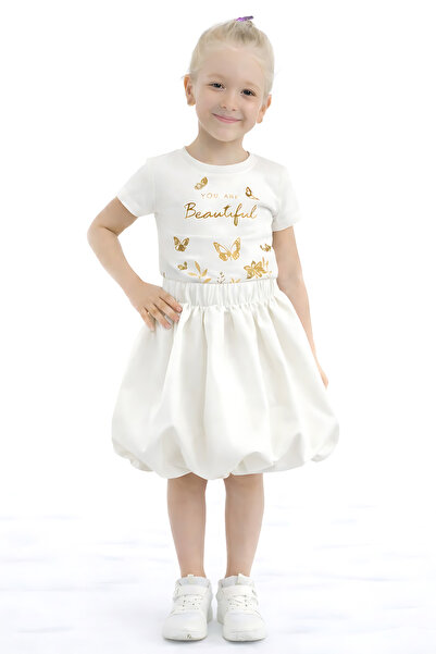 FESSHERA KİDS تنورة للفتيات بخصر مطاطي وتنورة بالون مبطنة