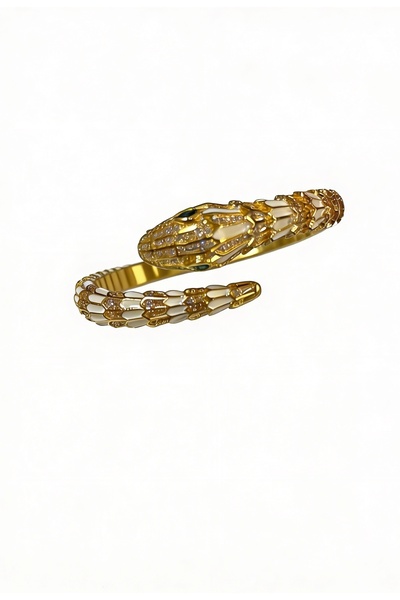 LABELRM Serpenti Gold Emerald Eye Snake Wrap Bangle