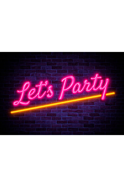Slasa لافتة نيون 'Let's Play' مقاس 40×55 سم متعددة الألوان مع قاعدة أكريليك 6 مم