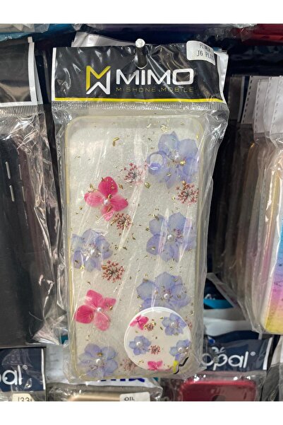 Altsoy shop Samsung Galaxy J6 Plus Pop Socketli Çiçek Desenli Silikon Kılıflar