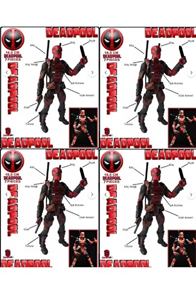 OYUNCAKSAHİLİ Deadpool Oyuncak Dolgu Et Figür 7 Parça Aksesuarlı Yurtdışı Işı...