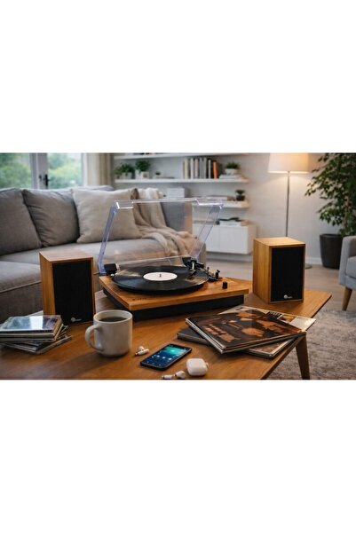 fomix -209-SP 2 Harici Hoparlörlü ve Bluetooth® özellikli, Pikap - Kahverengi