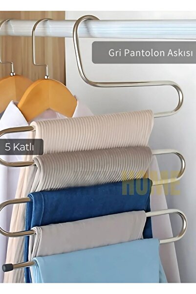 Jet's Home Trouser Hanger Stainless Steel 5-Tier Closet Hanger Chrome