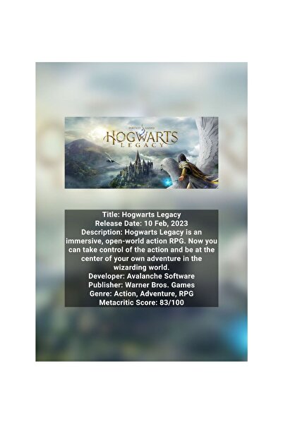 OEM Poster Infografic Hogwarts Legacy, Decor Cameră Gaming, Carton Premium 25...