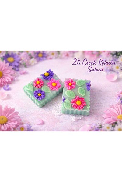 HÂL-İ ŞİFA 2-Piece Flower-Scented Handmade Decorative Soap – Colorful Floral ...