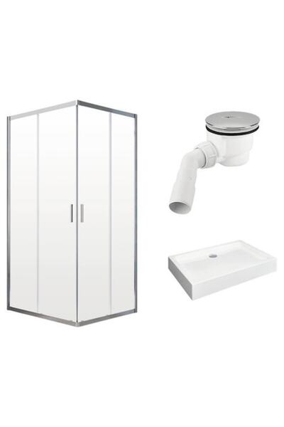 Radaway Alienta D Cabină de duș dreptunghiulară cu cădiță și sifon, 100x80 cm...