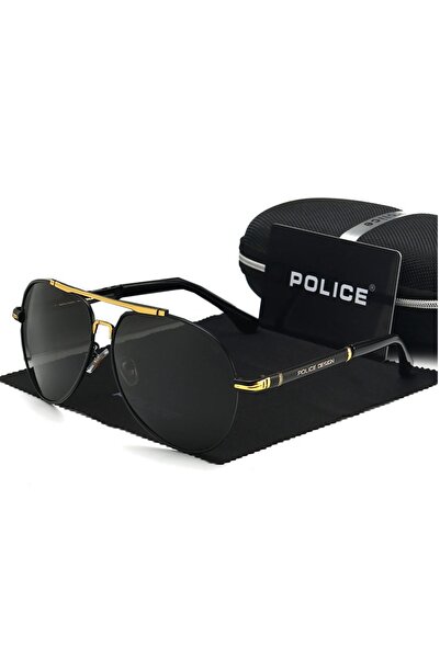 Police Men's Sun Polarized Sunglasses,Metal High-end Sunglasses Black Frame w...