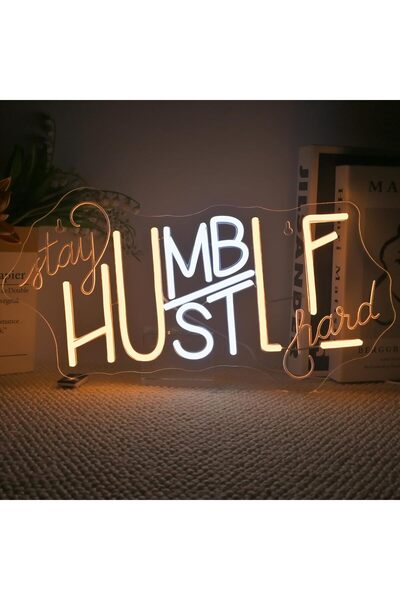 Slasa Stay Humble Neon Sign 24x42 cm Multicolor LED with 6mm Acrylic Base Decor