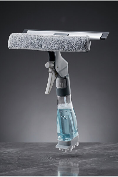 ŞekerHome 4’ü 1 Arada Spreyli Çekçekli Cam Silme Aparatı – Fırçalı, Su Haznel...