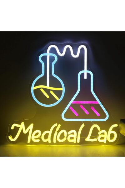 Slasa Medical Lab Neon Sign 30x40 cm Multicolor LED with 6mm Acrylic Base Decor