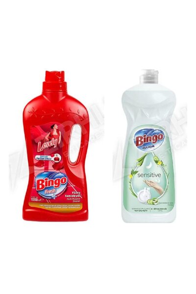 Bingo تنظيف الأسطح. فريش 2.5 لتر + منظف سائل للأطباق 1500 مل، مجموعة من قطعتين