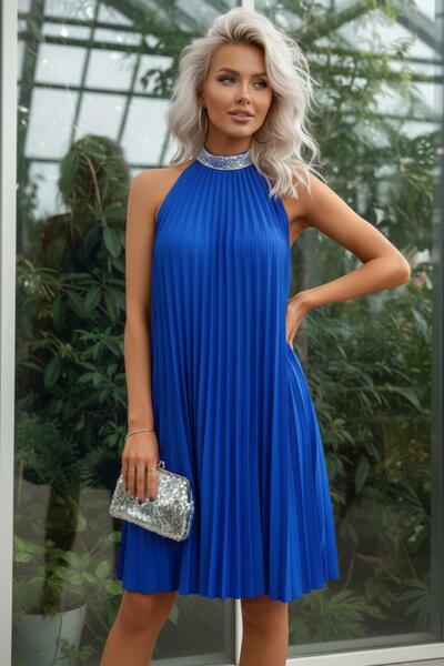 Mossta Φόρεμα με πιέτες από κρεπ με λαιμόκοψη ζιβάγκο - Saks