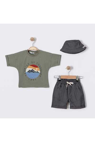 JULYA KİDS طقم مزدوج بنمط جبل زيرفي