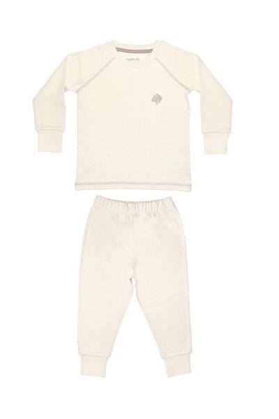 OrganicKid Naturel Unisex Çocuk Pijama Takımı