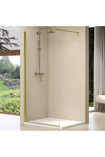 Belform Paravan de duș fix Fortuna, 100xH200 cm, Profil auriu mat