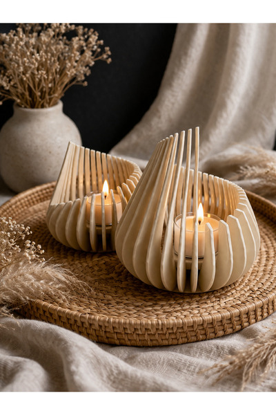 Niks Dekoratif İskandinav Mumluklar 3D Baskı \ Mumluk seti