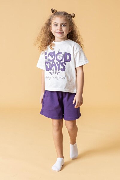 Cantoy طقم مطبوع عليه فراشة Good Day للفتيات