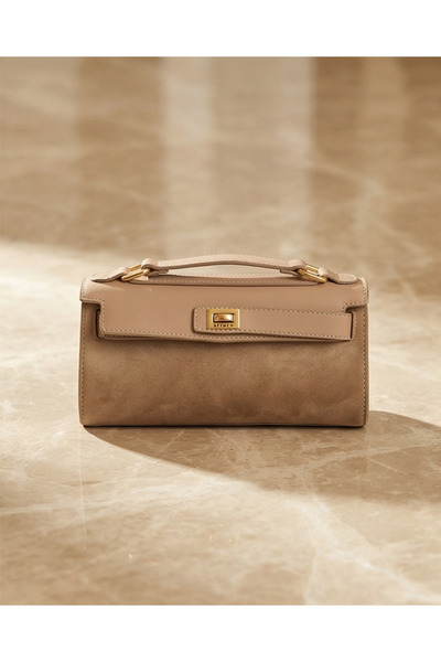 Beymen Collection Bymen Süet Latte Çanta , Boy 14 cm,Genişlik 26 cm,