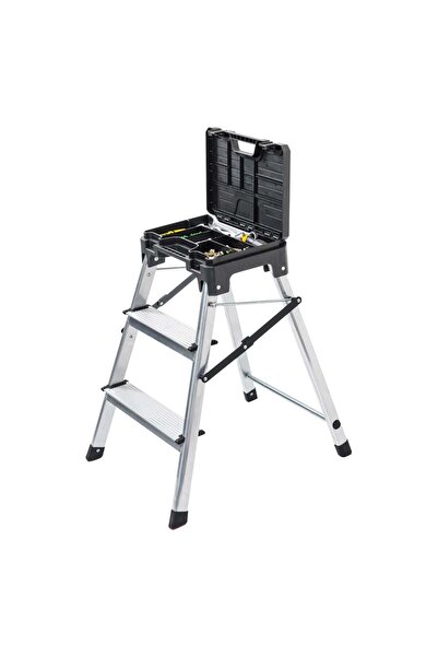 DPT Ladder with a Toolbox, Silver*Black, Size 49.4*53.4cm