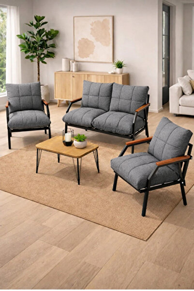 UFUK HOME Linda 211 Sehpalı Fermuarlı Bahçe Balkon Takımı, Cafe, Salon - Meta...
