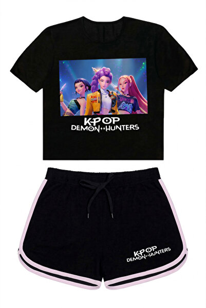 FEEL STYLE Set de vară pentru copii HunterX KPOP cu imprimeu - pantaloni scur...