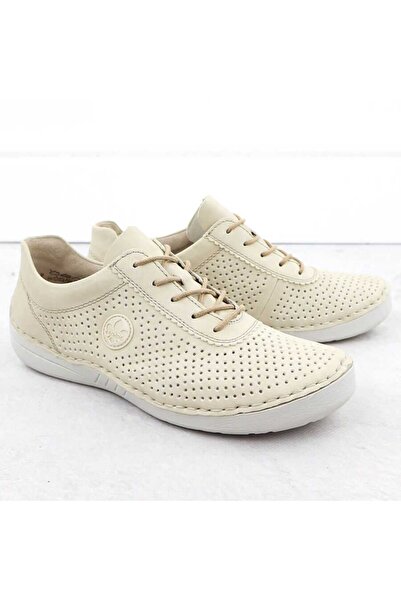 Rieker - Women's Casual Shoes Made of Genuine Leather with Perforations, Beige