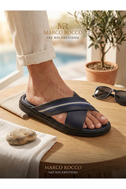 MARCO ROCCO Genuine Leather Summer Men's Slippers