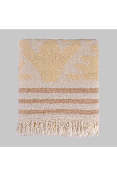 Sarev منشفة شاطئ لاروس 50% قطن 50% كتان باللون الأصفر